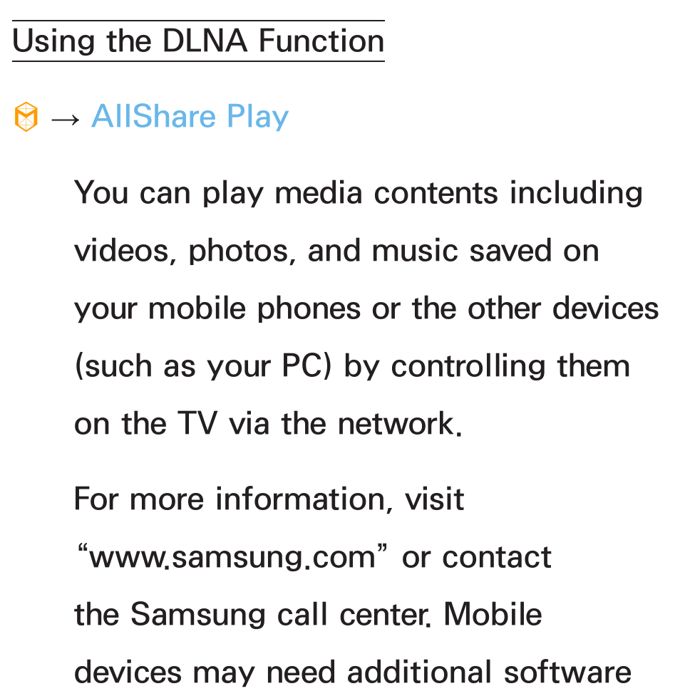 Using the dlna function | Samsung PL64E8000GFXZP User Manual | Page 519 / 658