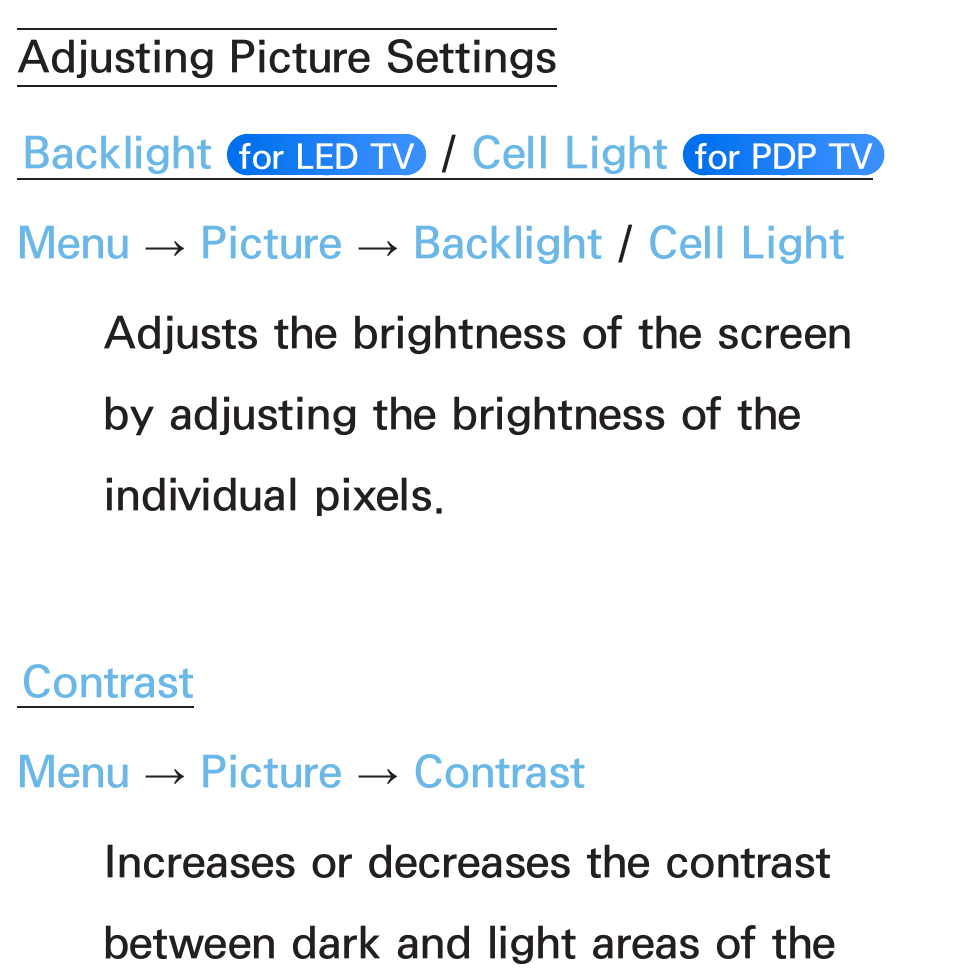 Adjusting picture settings | Samsung PL64E8000GFXZP User Manual | Page 53 / 658