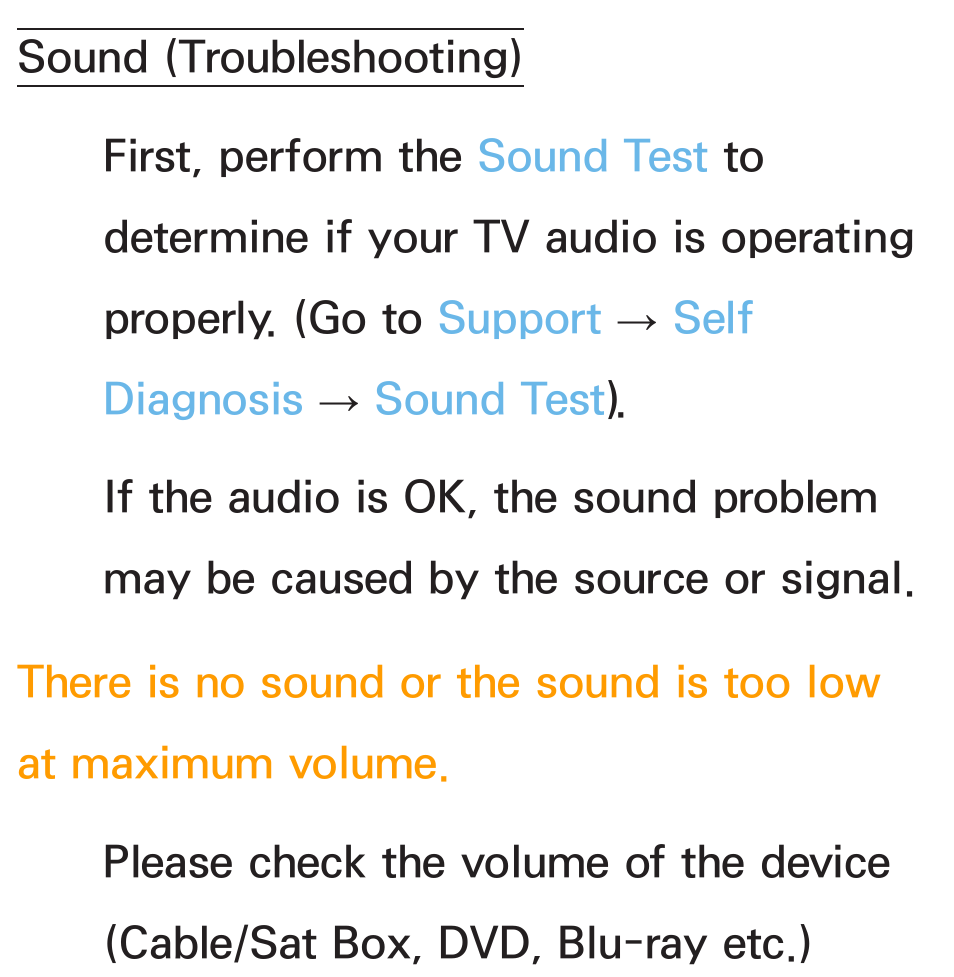 Sound (troubleshooting) | Samsung PL64E8000GFXZP User Manual | Page 574 / 658