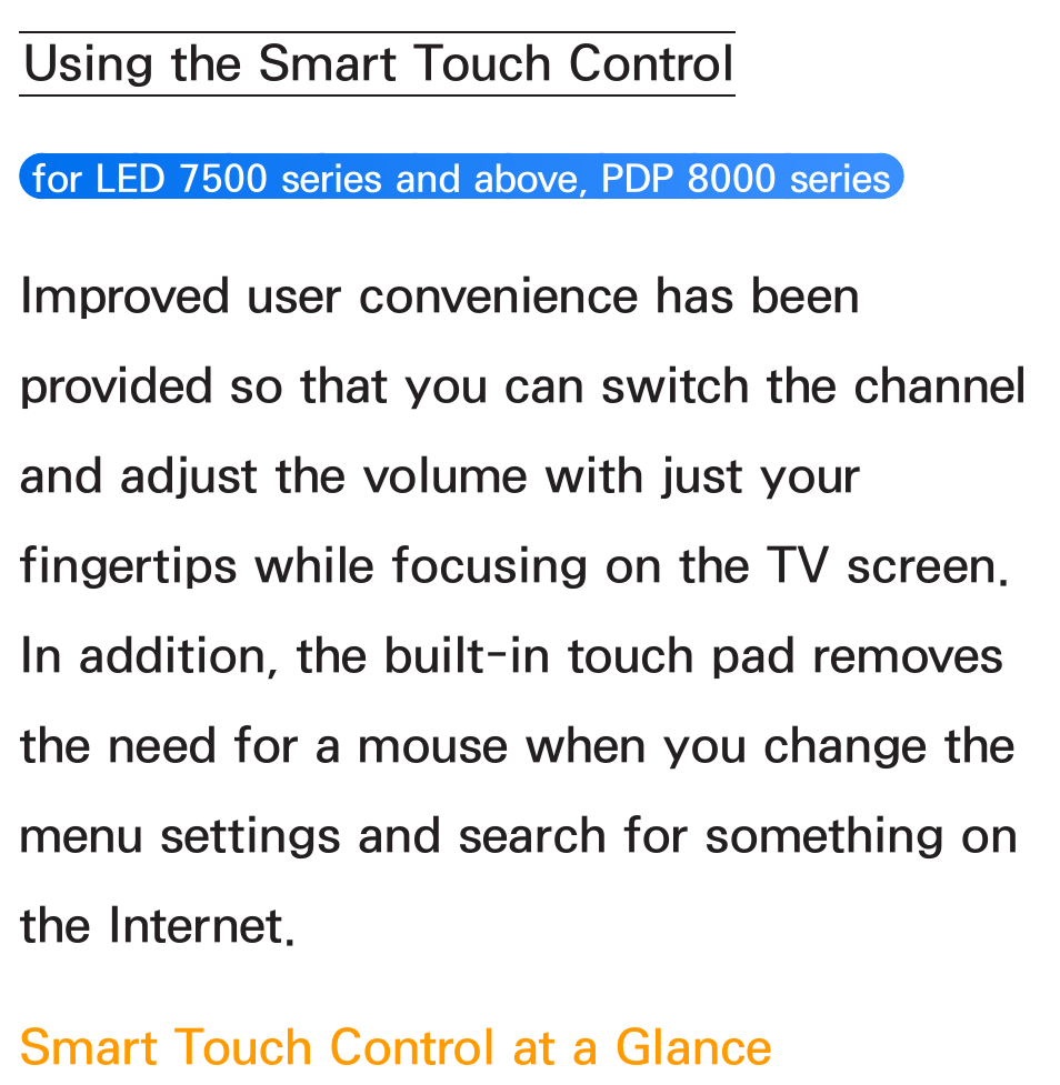 Using the smart touch control | Samsung PL64E8000GFXZP User Manual | Page 614 / 658