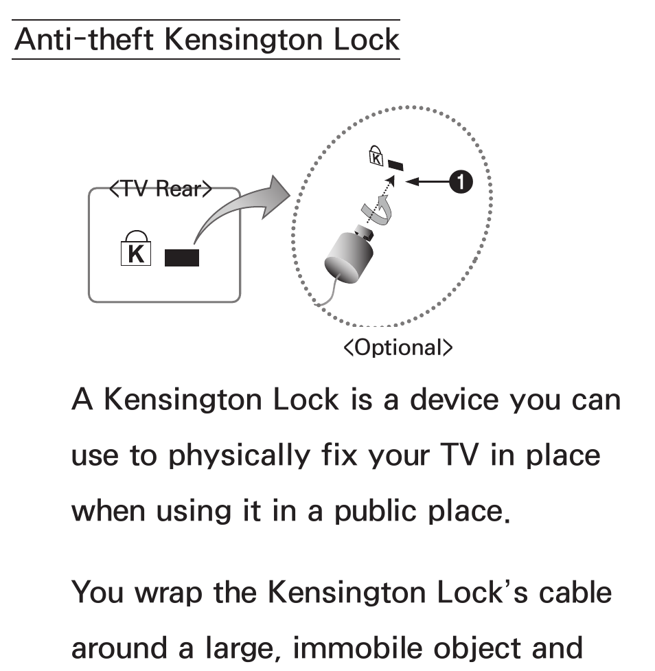 Anti-theft kensington lock | Samsung PL64E8000GFXZP User Manual | Page 653 / 658