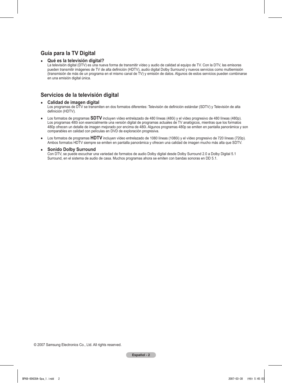 Guía para la tv digital, Servicios de la televisión digital | Samsung HLT5676SX-XAA User Manual | Page 85 / 160