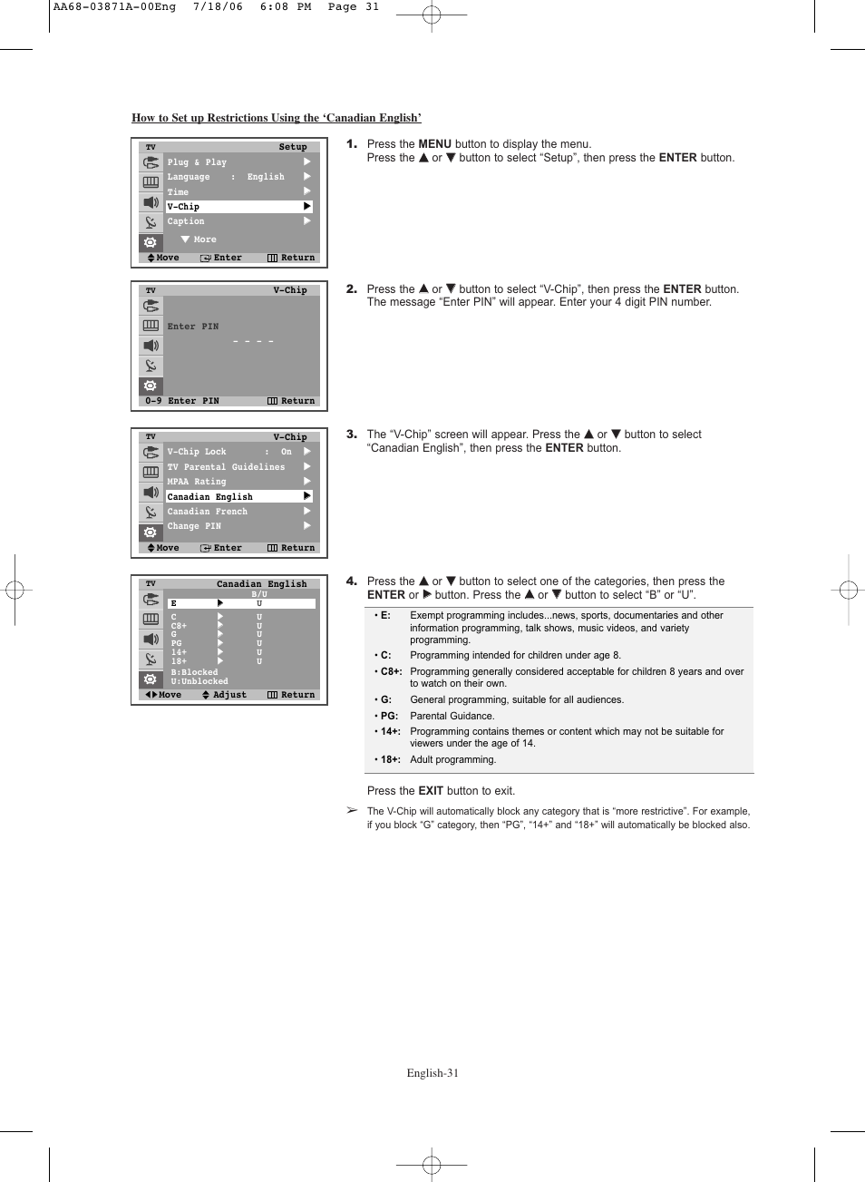 Samsung TXS3064WRX-XAC User Manual | Page 31 / 36