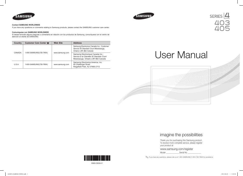 Samsung LN32D405E5DXZA User Manual | 35 pages