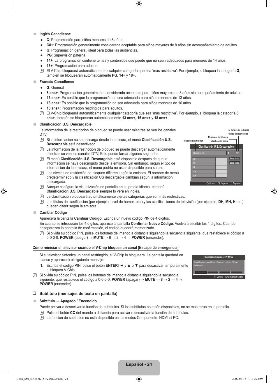 Samsung LN22B650T6DUZA User Manual | Page 59 / 67