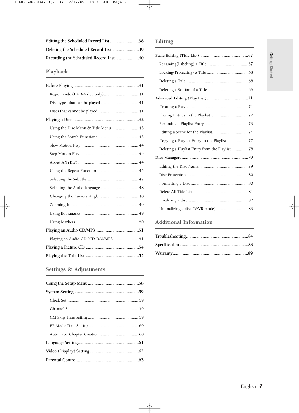 Samsung DVD-R120-AFS User Manual | Page 7 / 72