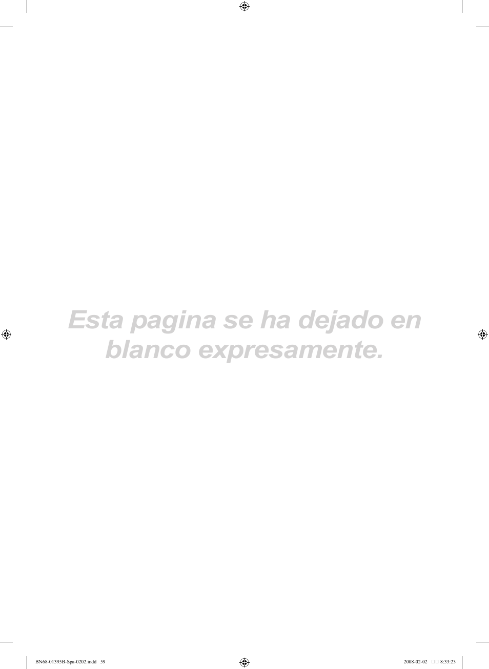 Esta pagina se ha dejado en blanco expresamente | Samsung LN22A450C1DXZA User Manual | Page 121 / 121