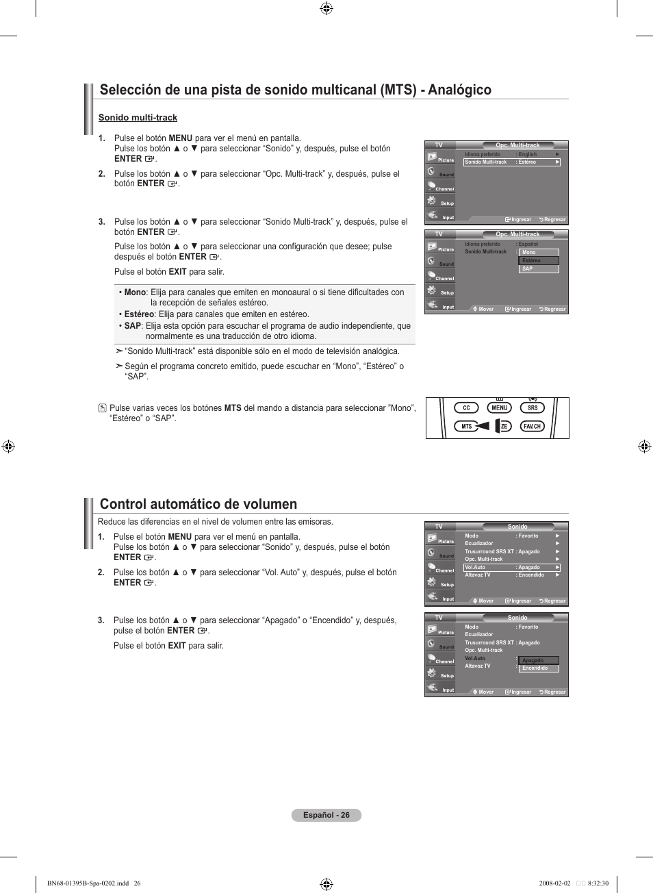 Control automático de volumen | Samsung LN22A450C1DXZA User Manual | Page 88 / 121