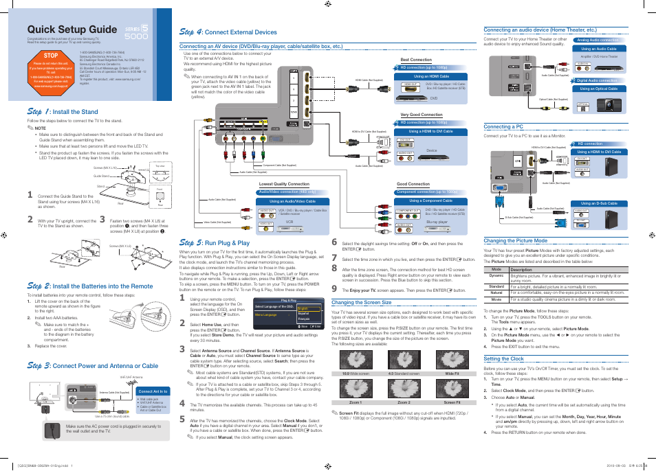 Samsung UN46C5000QFXZA User Manual | 2 pages