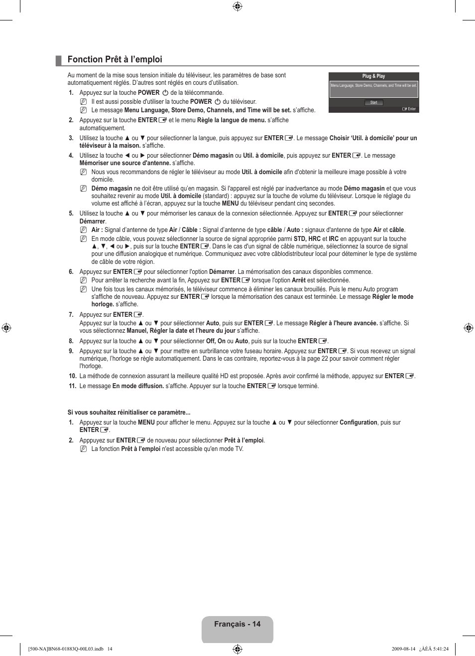 Fonction prêt à i’emploi | Samsung LN40B500P3FXZA User Manual | Page 100 / 128