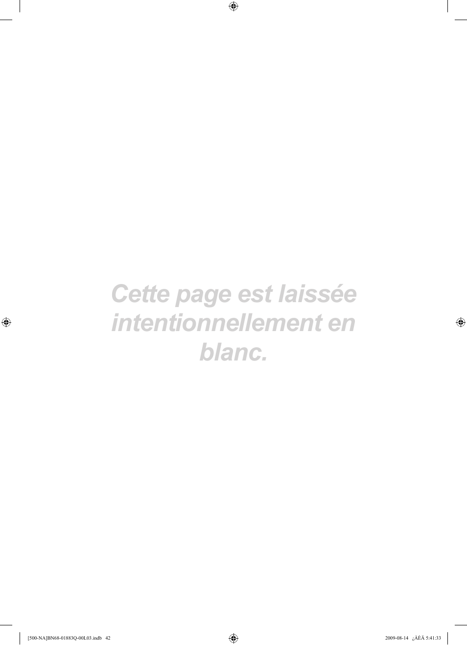 Cette page est laissée intentionnellement en blanc | Samsung LN40B500P3FXZA User Manual | Page 128 / 128
