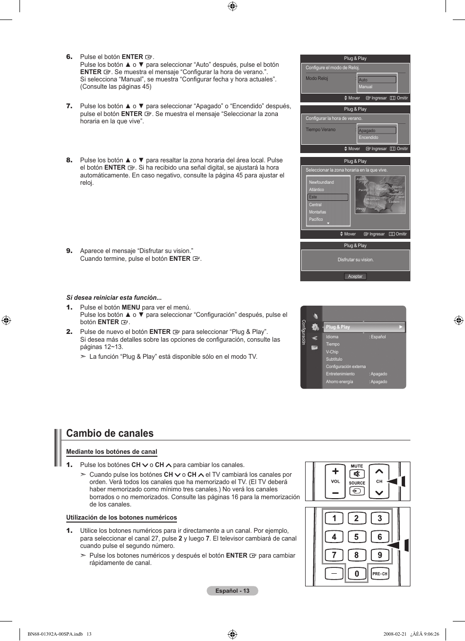 Cambio de canales | Samsung LN37A550P3FXZA User Manual | Page 119 / 201
