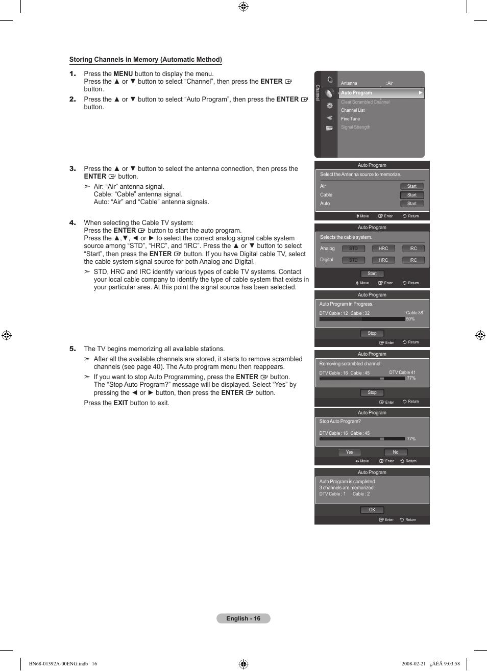 Samsung LN37A550P3FXZA User Manual | Page 18 / 201