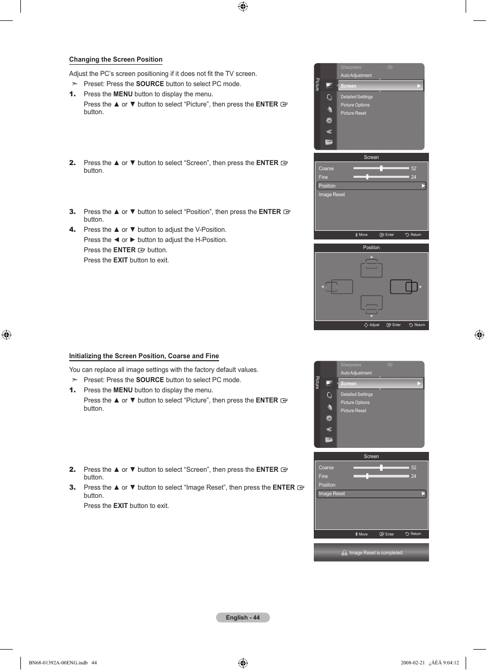 Samsung LN37A550P3FXZA User Manual | Page 46 / 201