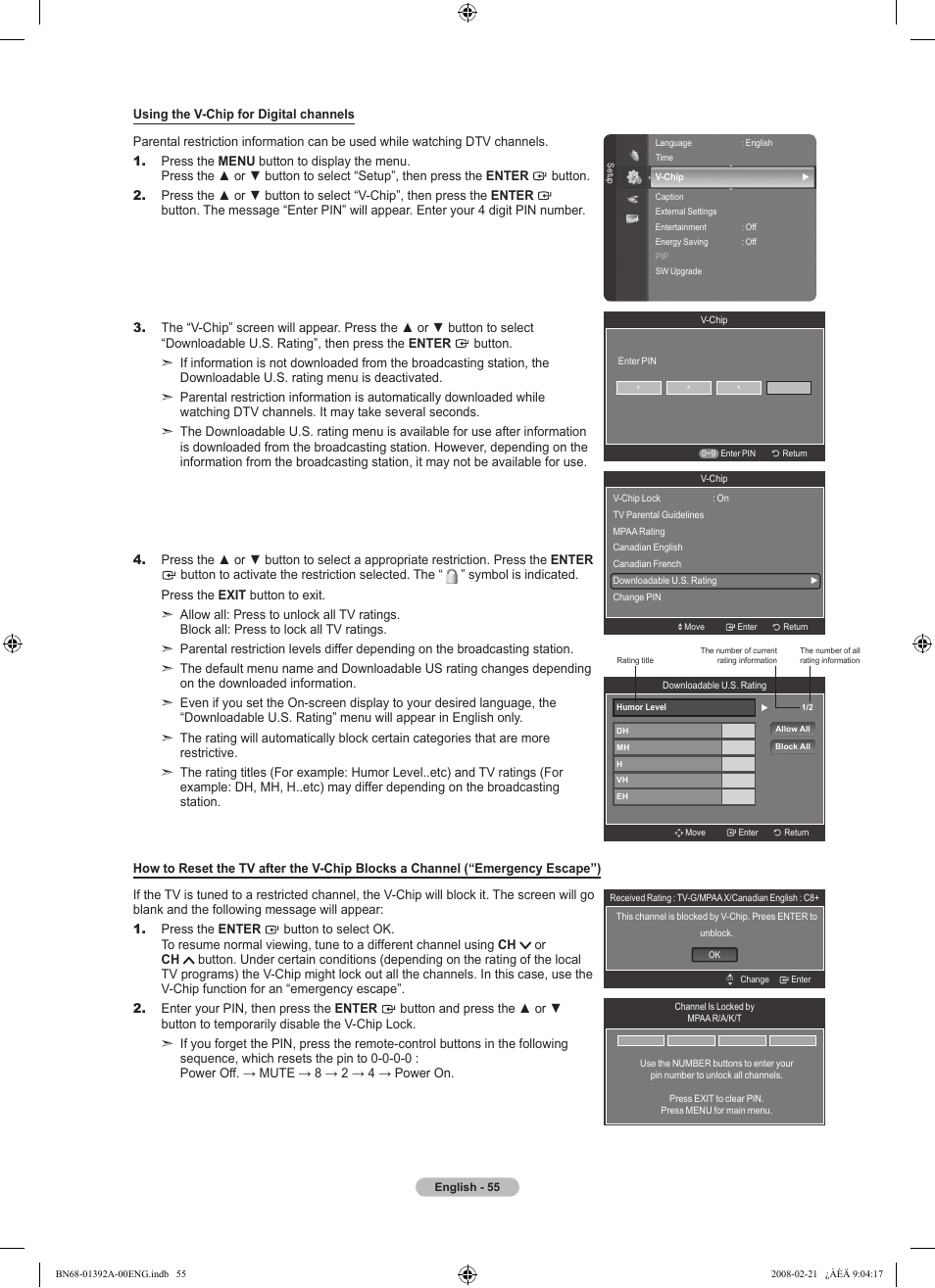 Samsung LN37A550P3FXZA User Manual | Page 57 / 201