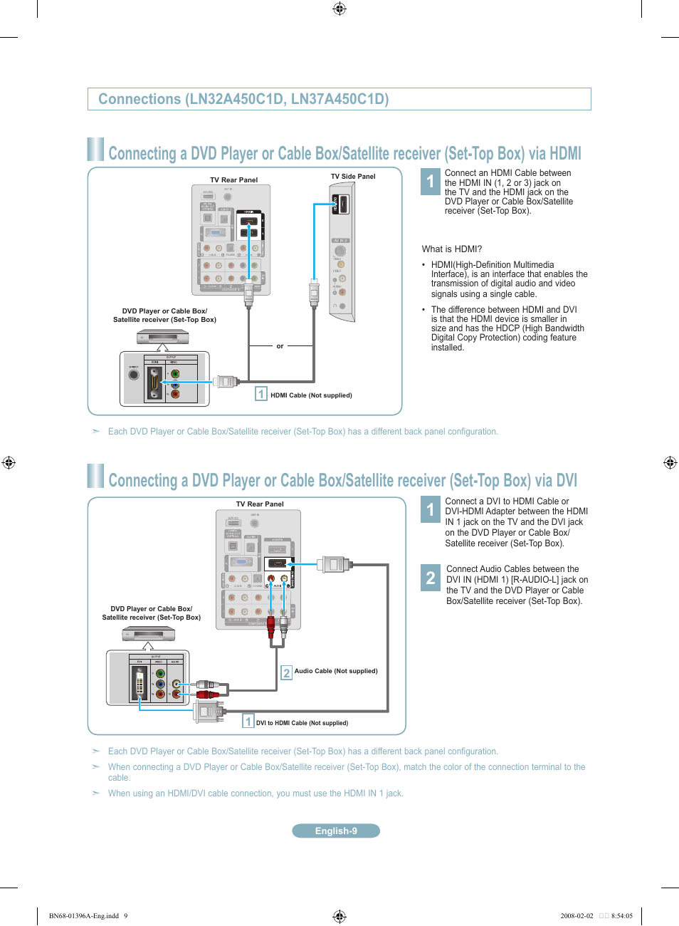 Samsung LN37A450C1DXZA User Manual | Page 9 / 18