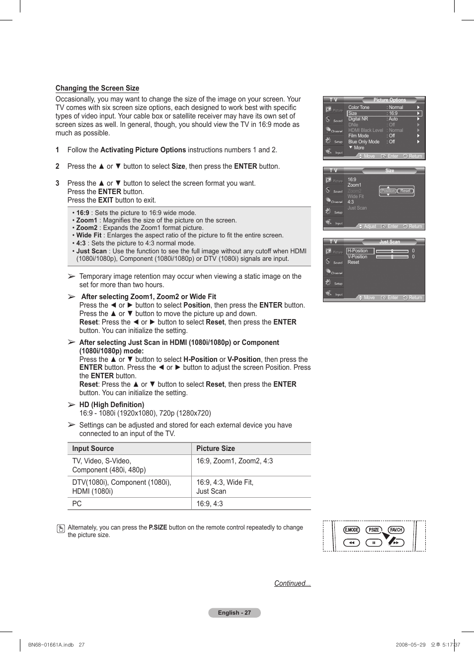 Samsung PN50A460S4DXZA User Manual | Page 27 / 150