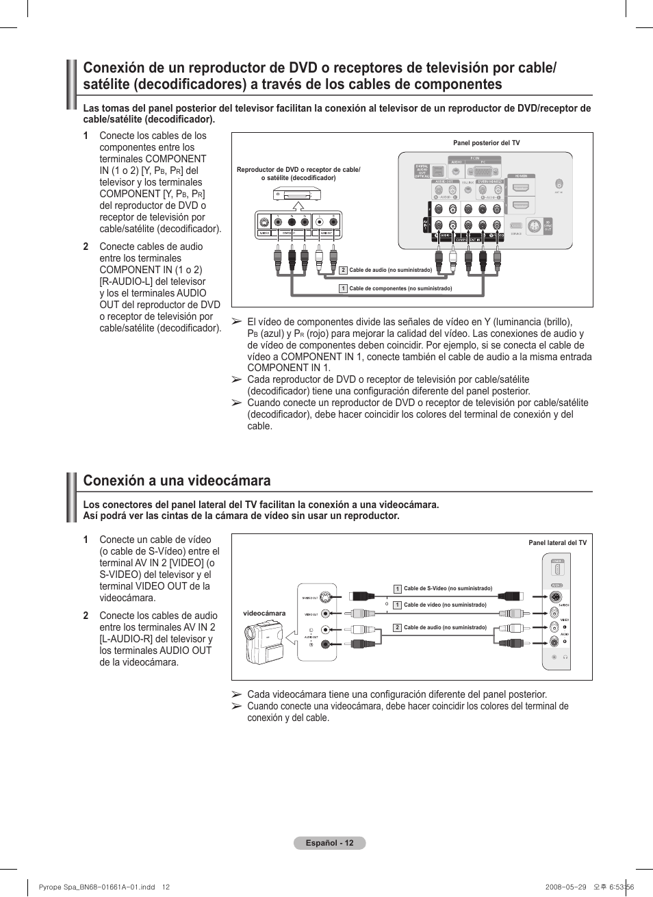 Conexión a una videocámara | Samsung PN50A460S4DXZA User Manual | Page 86 / 150