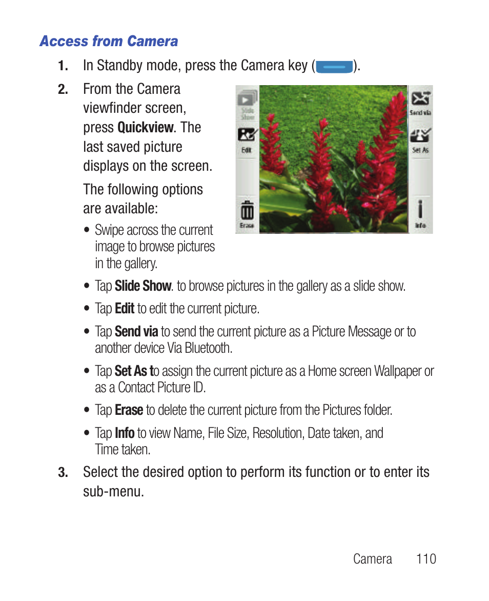 Access from camera | Samsung SWC-R640LBAXAR User Manual | Page 115 / 250