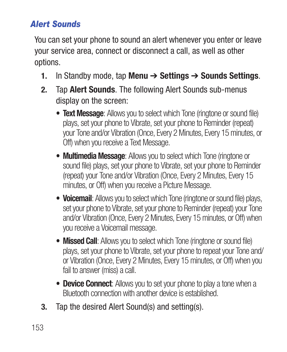 Alert sounds | Samsung SWC-R640LBAXAR User Manual | Page 158 / 250