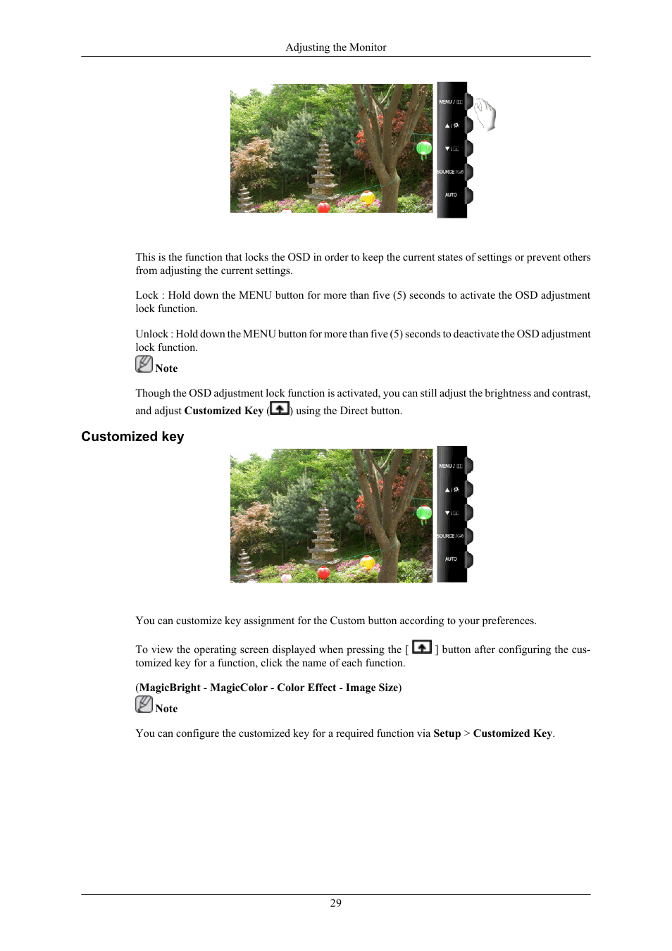Customized key | Samsung LS22TWHSUV-ZA User Manual | Page 30 / 96