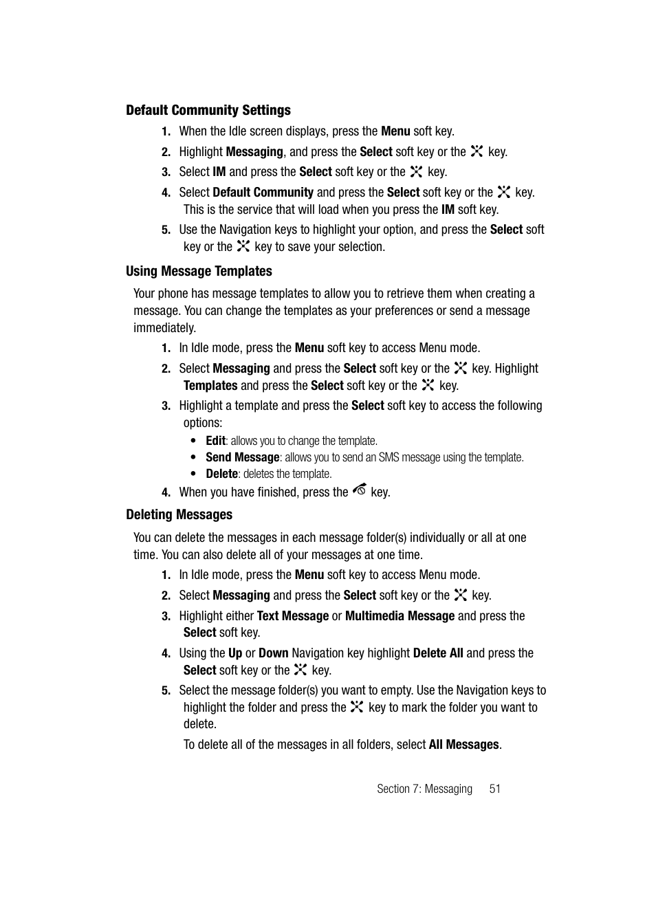 Using message templates | Samsung SGH-C417ZDACIN User Manual | Page 51 / 109