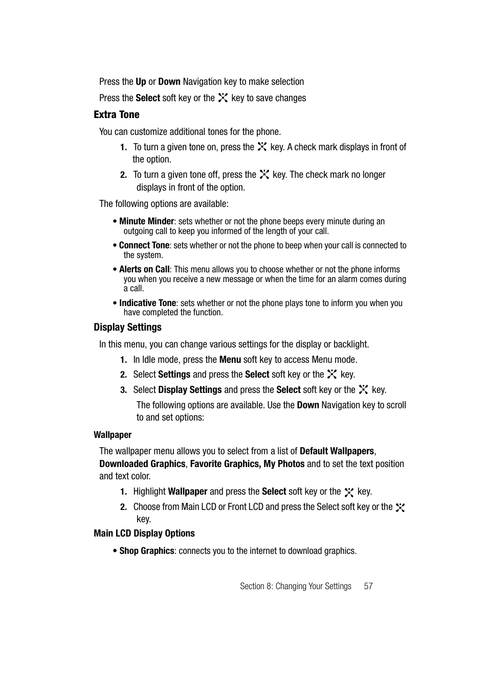 Display settings | Samsung SGH-C417ZDACIN User Manual | Page 56 / 109