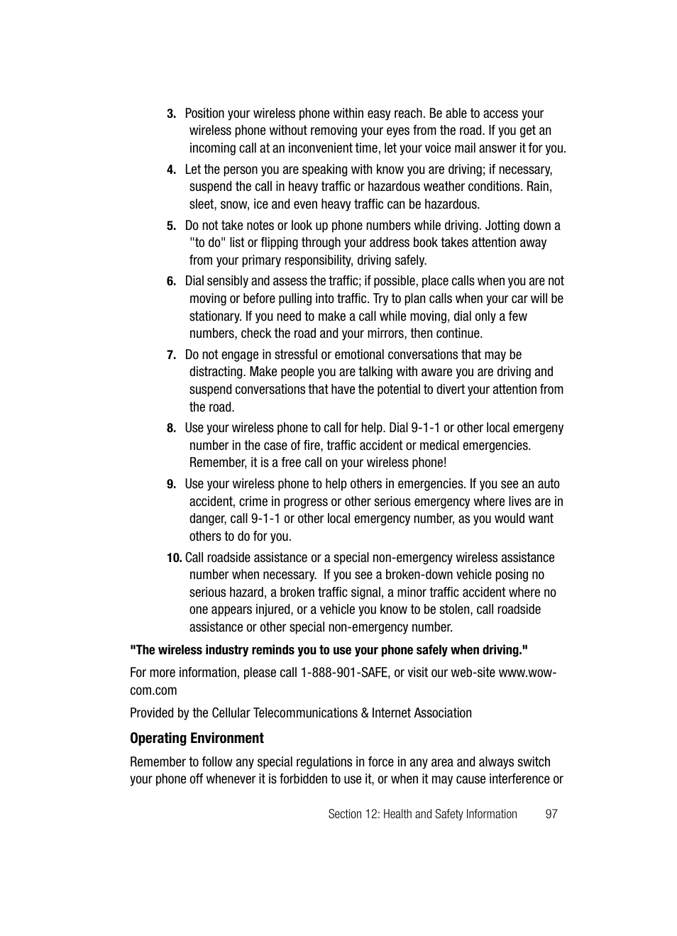 Operating environment | Samsung SGH-C417ZDACIN User Manual | Page 95 / 109