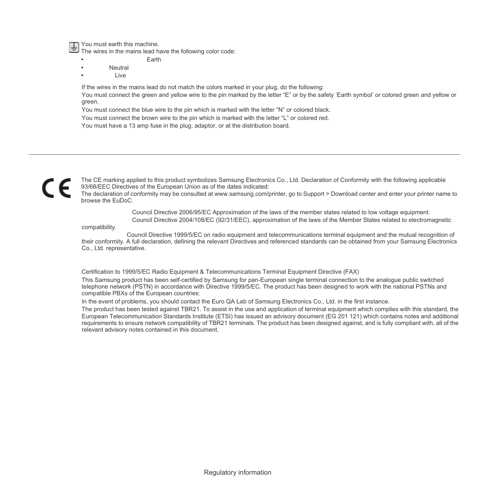 Declaration of conformity (european countries) | Samsung SCX-5835FN-XAR User Manual | Page 12 / 147