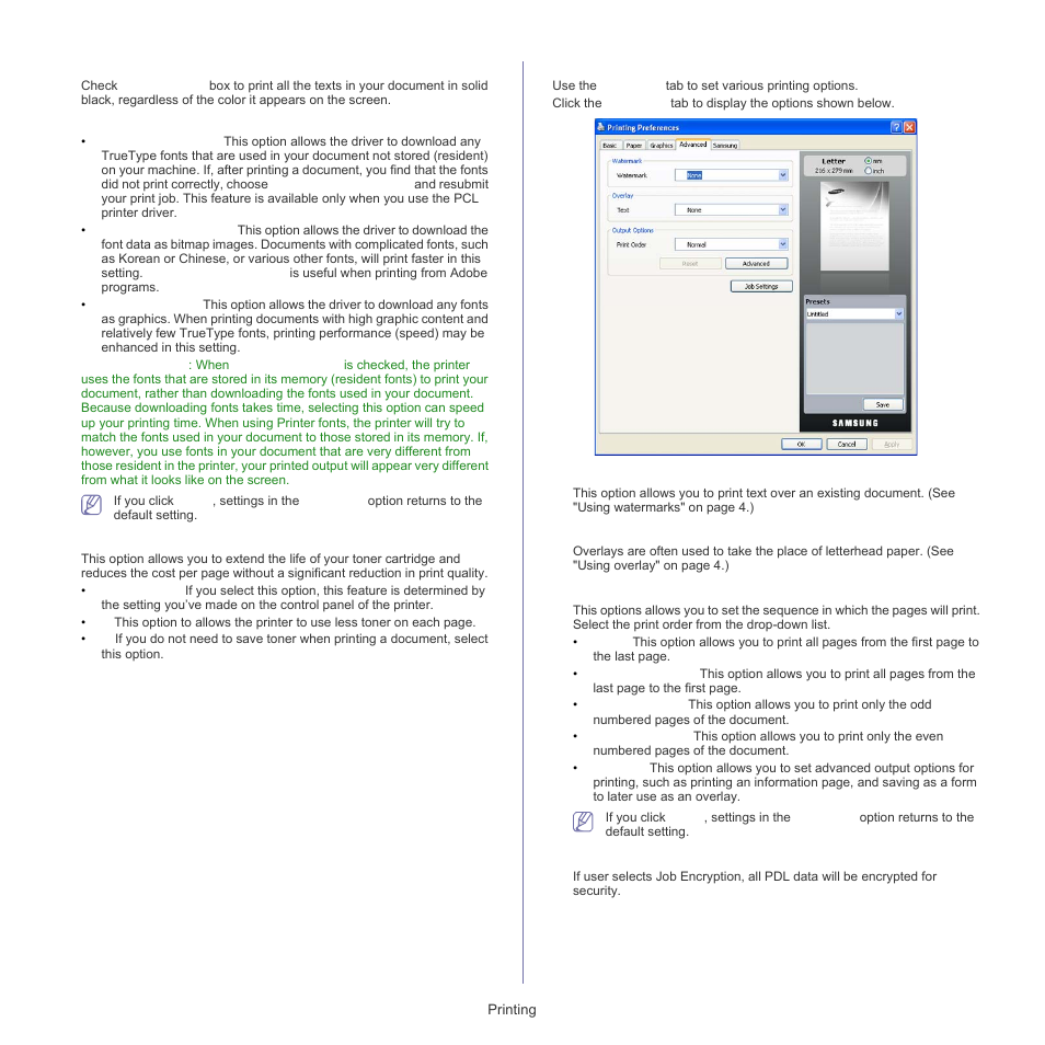 Advanced tab | Samsung SCX-5835FN-XAR User Manual | Page 49 / 147