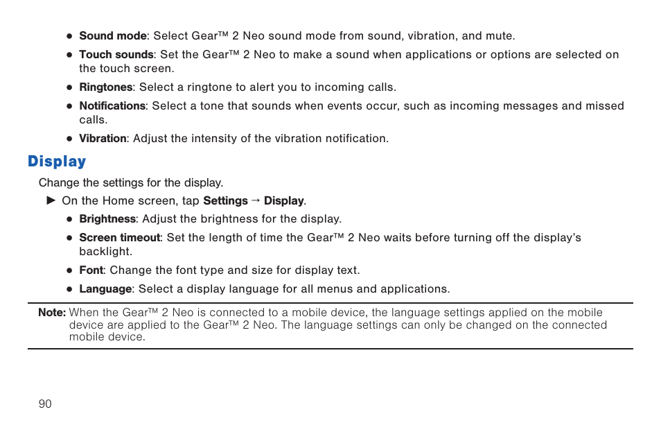 Display | Samsung SM-R3810ZOAXAR User Manual | Page 90 / 95