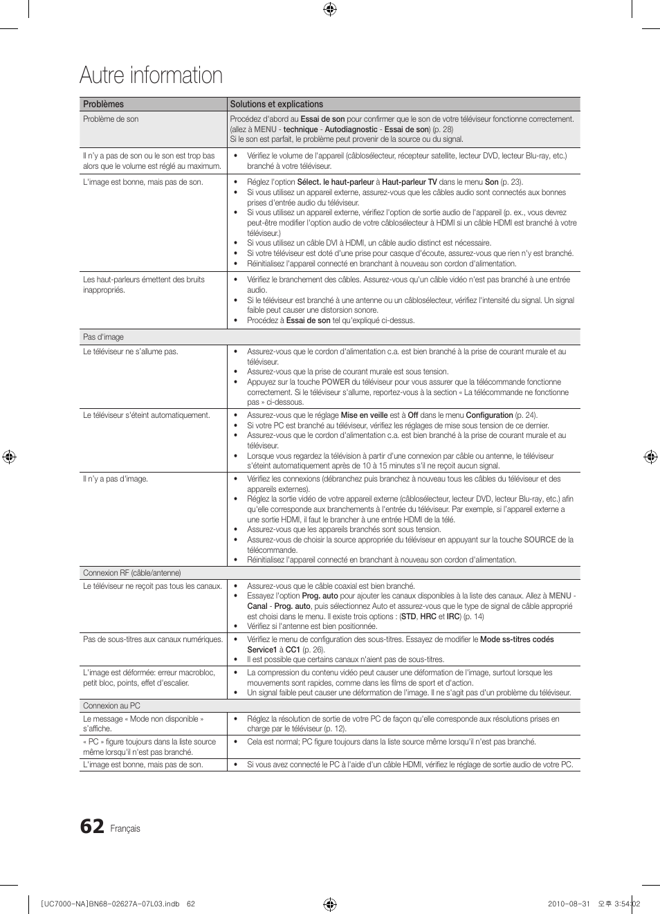 Autre information | Samsung UN46C7000WFXZA User Manual | Page 194 / 200