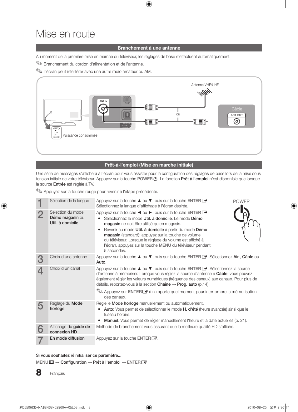 Mise en route, Info guide | Samsung PN63C590G4FXZA User Manual | Page 116 / 163