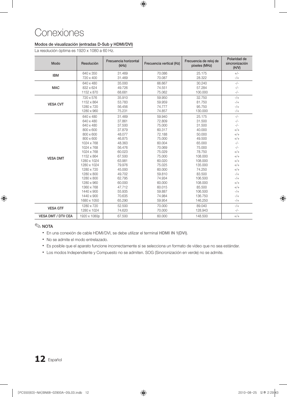 Conexiones | Samsung PN63C590G4FXZA User Manual | Page 66 / 163