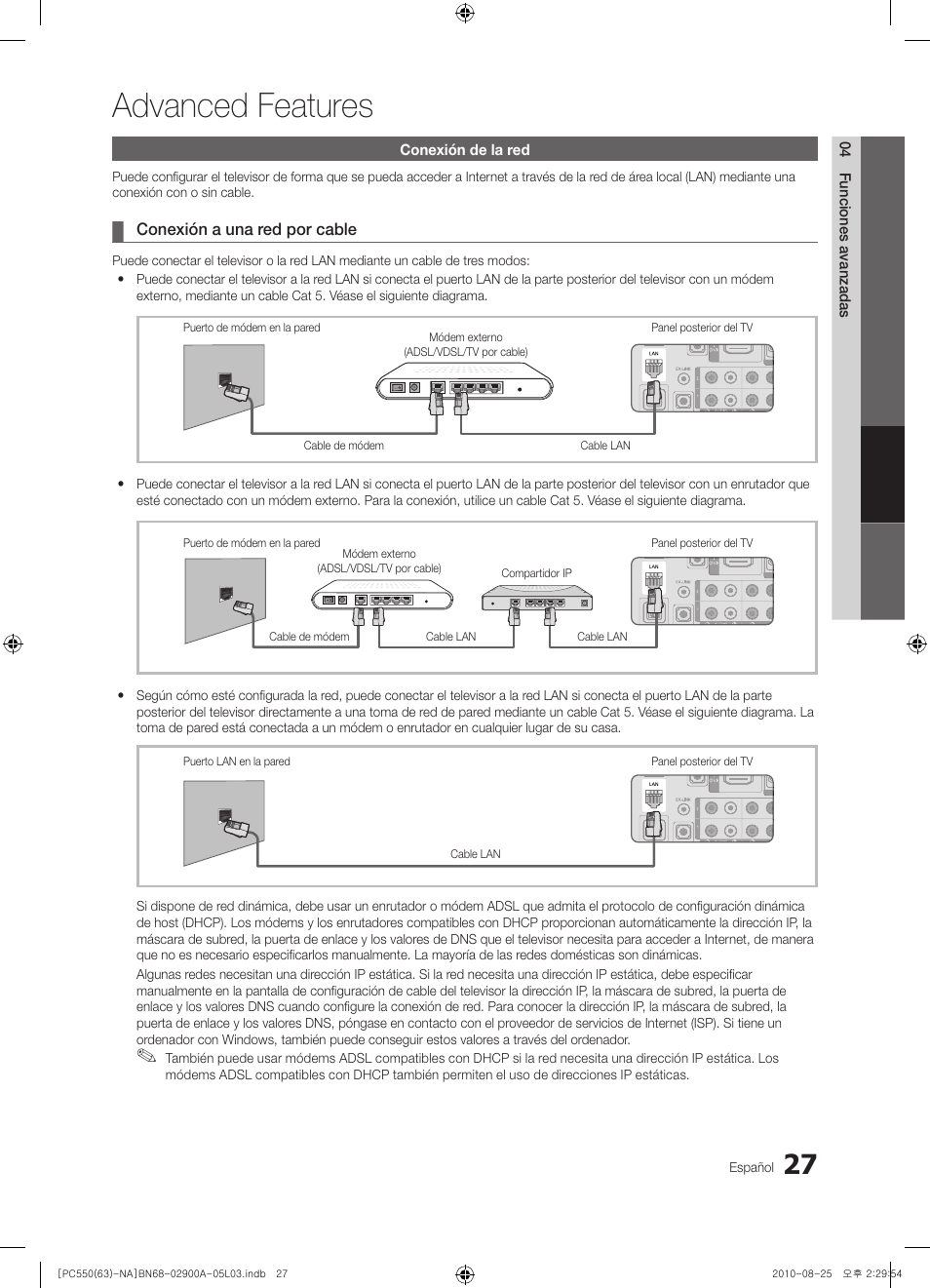 Advanced features | Samsung PN63C590G4FXZA User Manual | Page 81 / 163