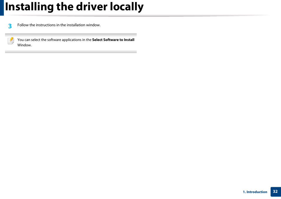 Installing the driver locally | Samsung CLX-3305W-XPE User Manual | Page 32 / 334