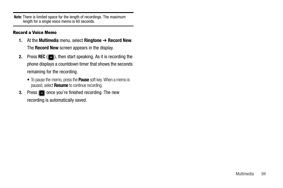 Record a voice memo | Samsung SCH-R520LBAXAR User Manual | Page 97 / 169
