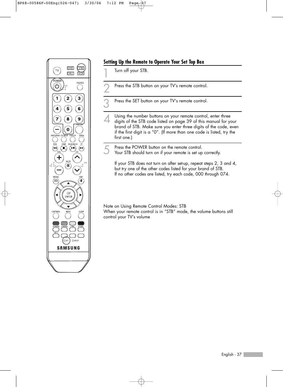 Samsung HLS6165WX-XAA User Manual | Page 37 / 120