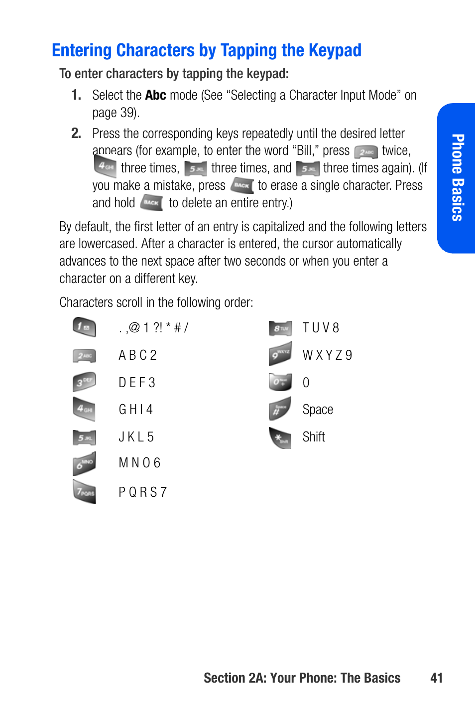 Entering characters by tapping the keypad | Samsung SEPA920WSAQST User Manual | Page 63 / 246