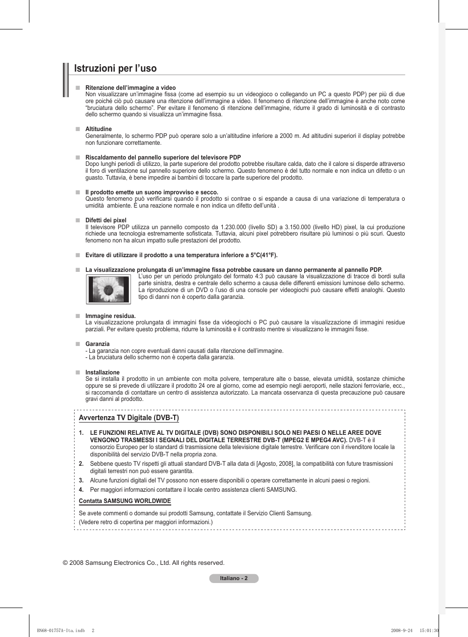 Istruzioni per l’uso | Samsung PS63A756T1MXXC User Manual | Page 205 / 337
