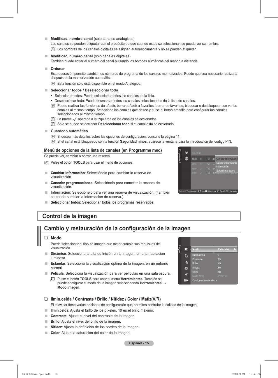 Modo | Samsung PS63A756T1MXXC User Manual | Page 285 / 337