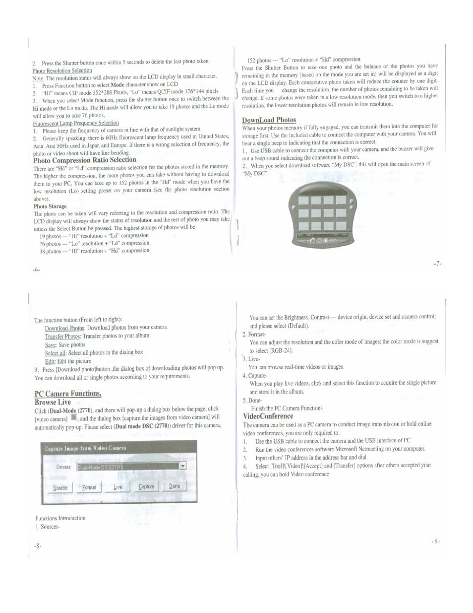 Browse live, Capture irouge from video camere, Videoconference | Argus Camera DC1512 User Manual | Page 3 / 4