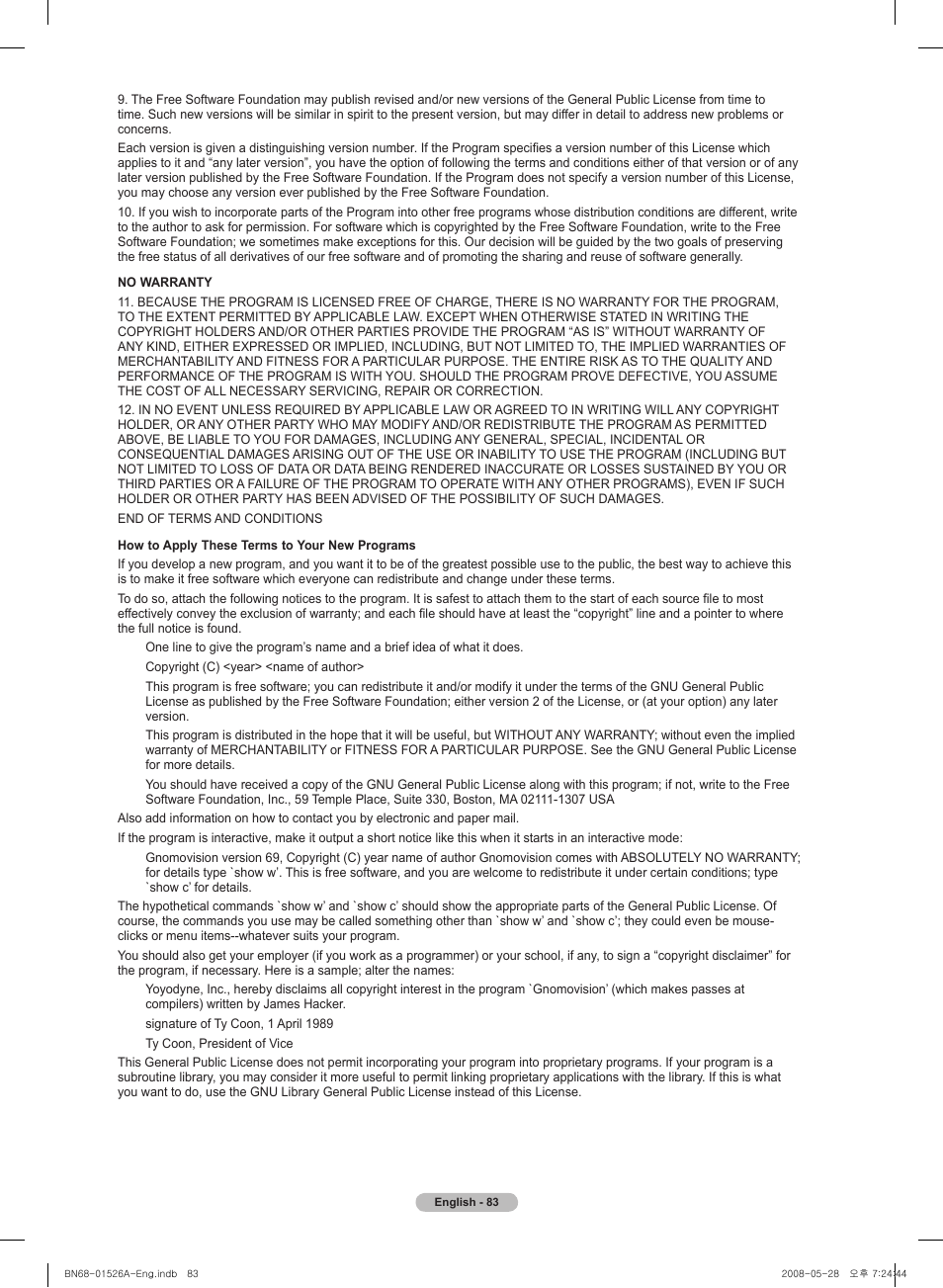 Samsung PN50A530S2FXZA User Manual | Page 83 / 168