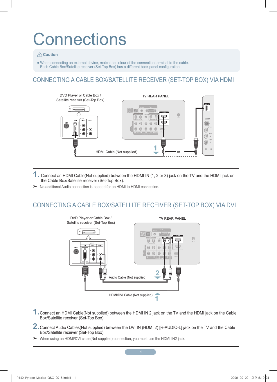 Connections | Samsung PL42A440P1DXZX User Manual | Page 2 / 5