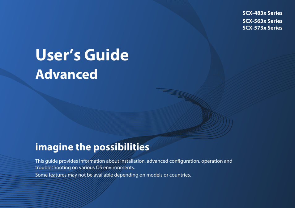 Advanced, User’s guide advanced, User’s guide | Imagine the possibilities | Samsung SCX-5639FR-XAA User Manual | Page 161 / 351