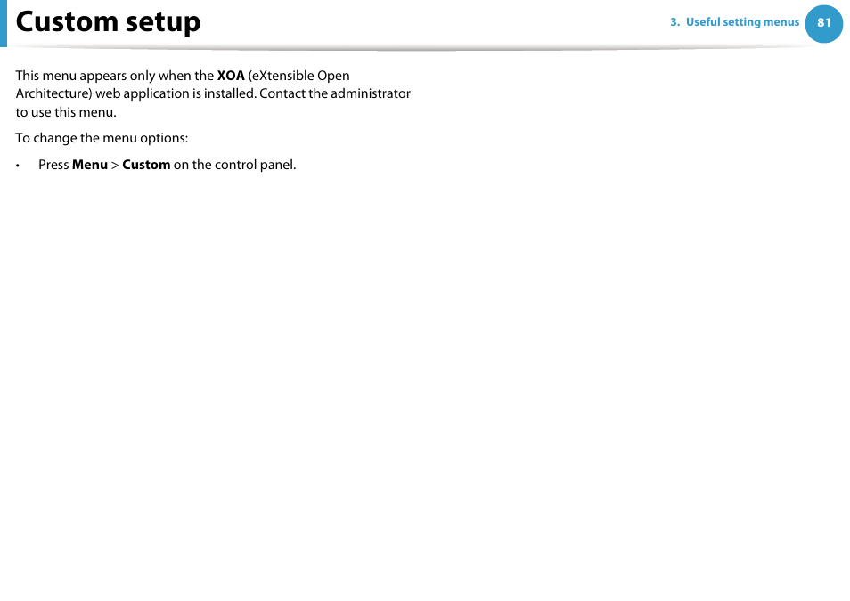 Custom setup | Samsung SCX-5639FR-XAA User Manual | Page 241 / 351