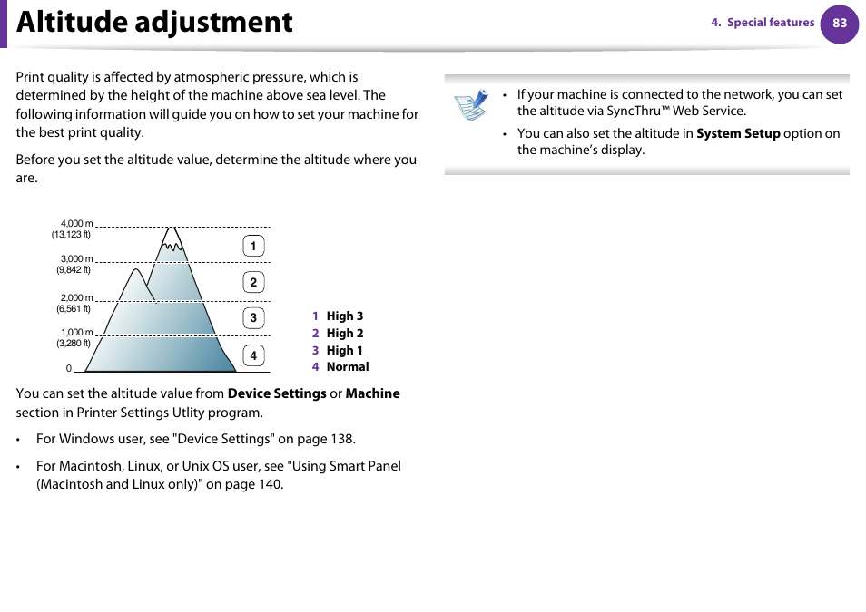 Altitude adjustment | Samsung SCX-5639FR-XAA User Manual | Page 243 / 351