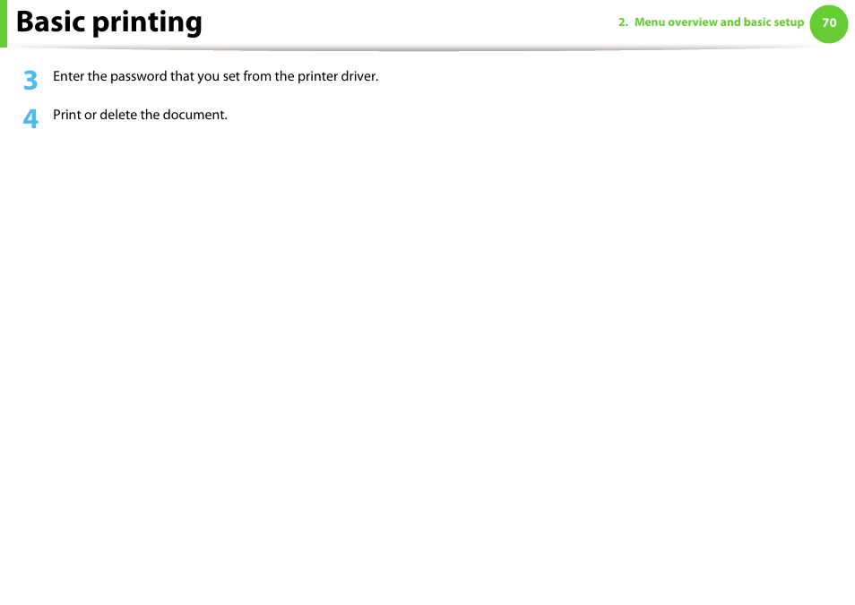 Basic printing | Samsung SCX-5639FR-XAA User Manual | Page 70 / 351