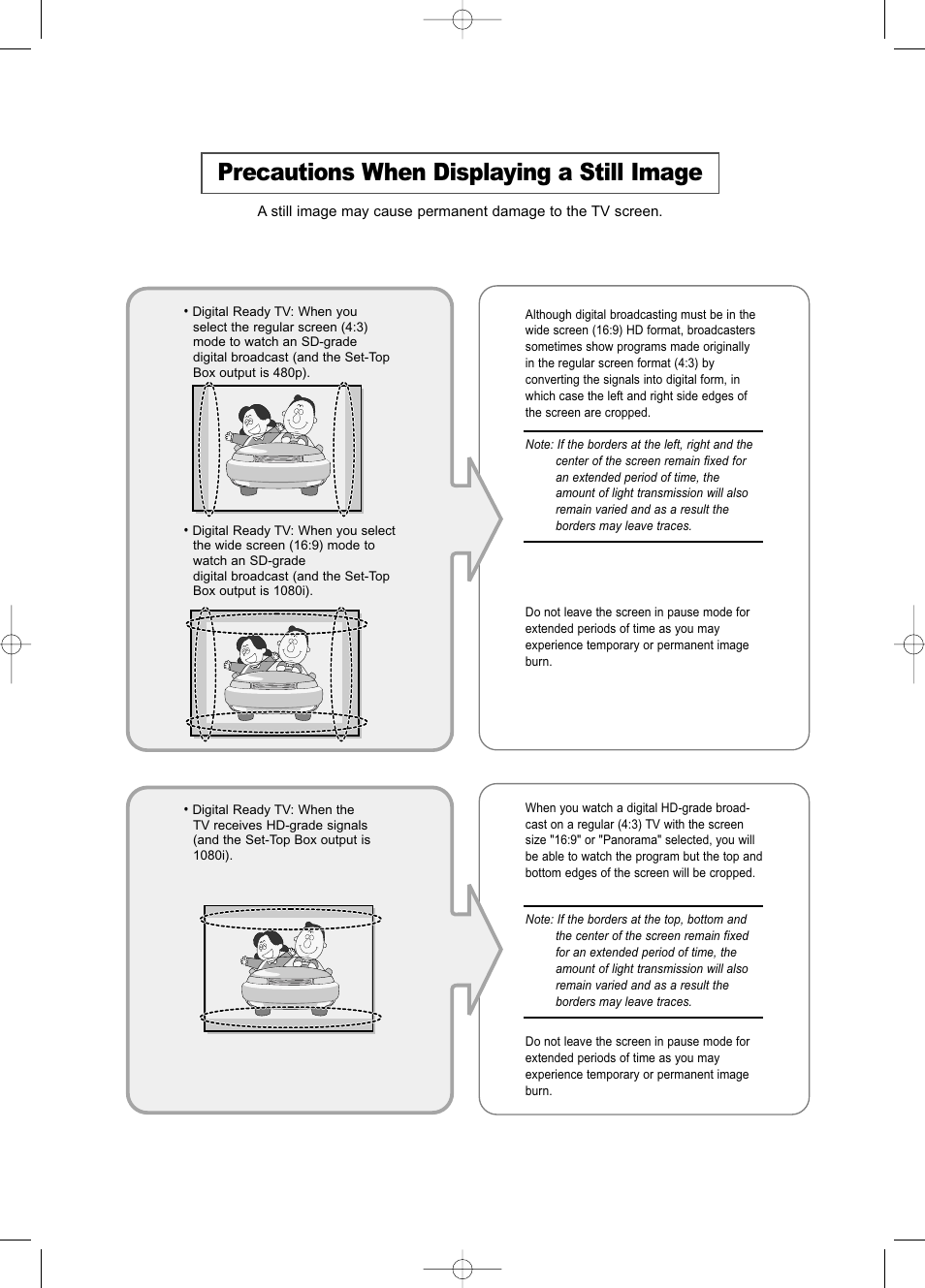 Precautions when displaying a still image | Samsung LNR469DX-XAA User Manual | Page 2 / 134