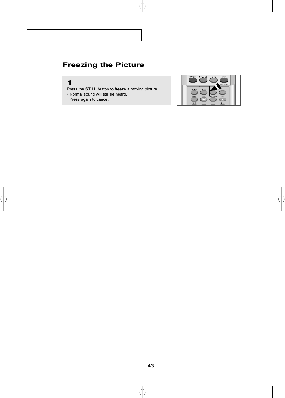 Freezing the picture | Samsung LNR469DX-XAA User Manual | Page 49 / 134